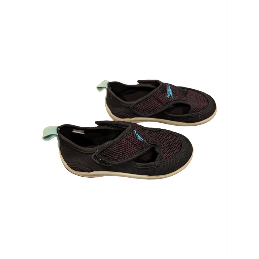 Speedo Swim Shoes Boys Med 7/8 Hybrid Black/Blue Water Shoes - Picture 4 of 9